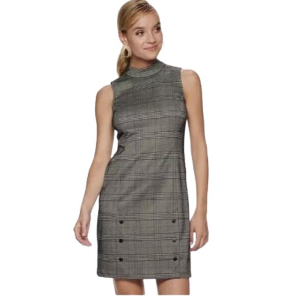 Apt 9 Plaid Sleeveless Sleath Dress w Pockets size XL - Picture 1 of 11